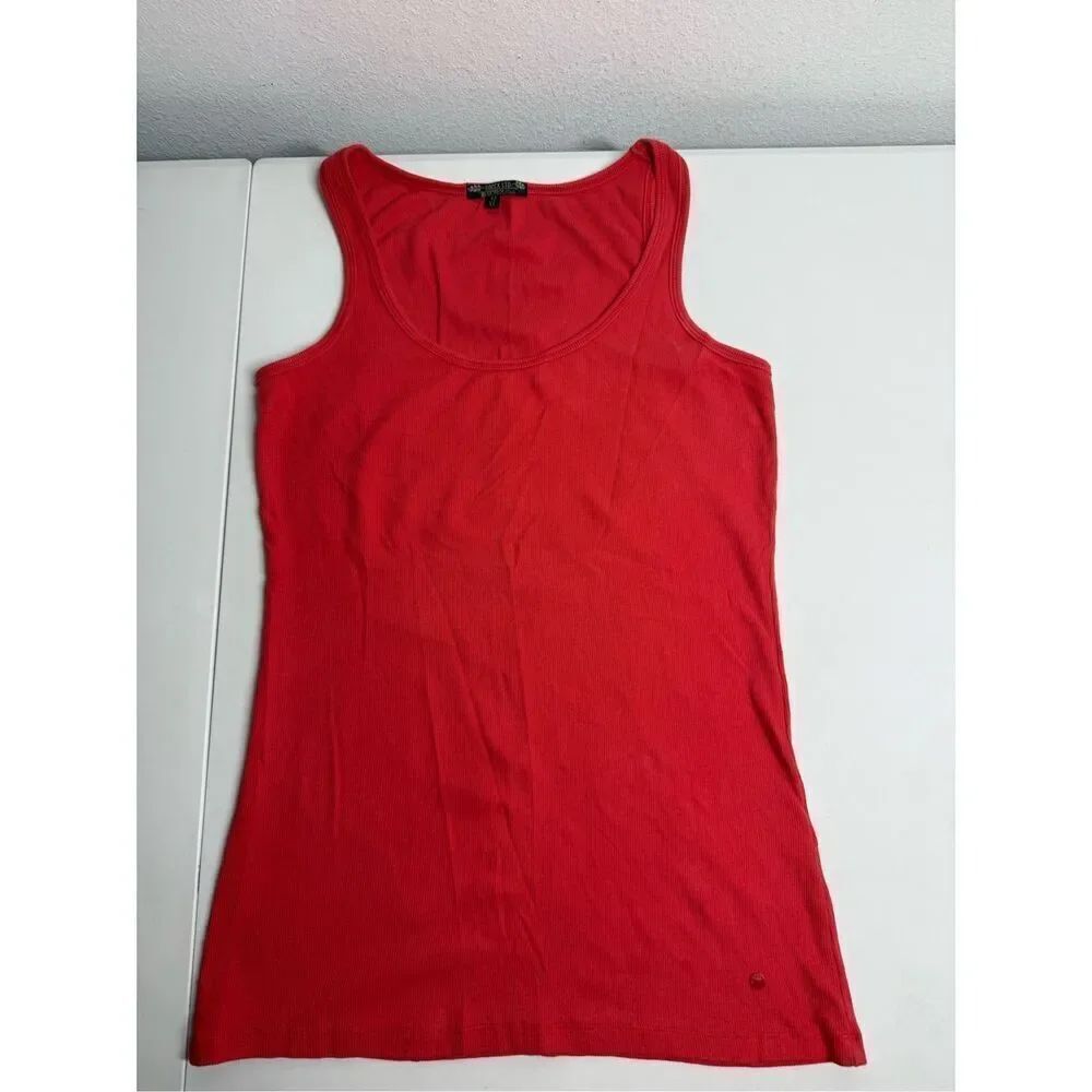 SOCCX LTD Women’s Cotton Blend Ribbed Red Tank Top Size XL Design in Germany